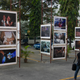 Some of Brother Jun’s photos of extra-judicial killings are included in this roving exhibit in the parking lot of a parish in Manila.